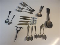 Vintage and antique silverware some sterling