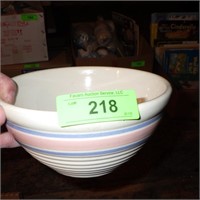 VINTAGE BLUE & PINK BANED BOWL 7 3/4 x 3 3/4 >>>>>