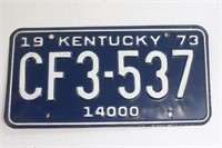 1973 Kentucky Truck 14000 License Plate