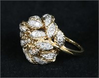 Vintage 10k Gold Diamond Cluster Ring
