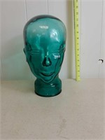 GREEN GLASS HEAD BUST LARGE