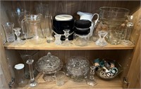 Cut Glass, Napkin Rings, Pitchers, Candle Holders+