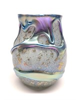 Charles Lotton Signed Lava Art Glass Vase