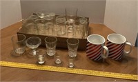 Holiday Mugs & Various Glass Ware