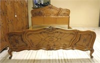 Louis XIV Style Inlaid Walnut Bed.