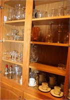 CONTENTS OF CABINET IN BUTLERS PANTRY STEMWARE,