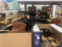 Large lot of shoes/ 2 boxes, 1 bag