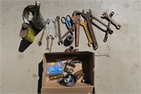 Tool lot-- wrenches, fittings, socket heads, etc.