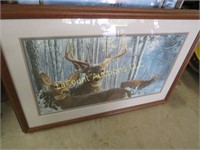 LE signed #'d Bob Traveres framed deer print