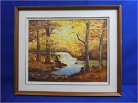 Norma Cooke " Woodland Waterfall " Oil On