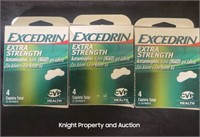 3 Excedrin Extra Strength 4 Caplets per box