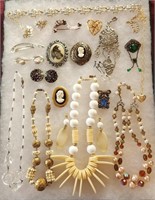 Vintage Costume Jewelry Necklaces Brooches Etc