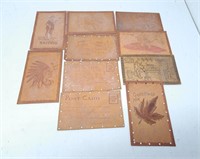 10 leather post Cards