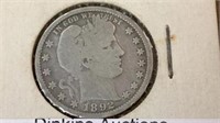 1892 barber quarter silver coin