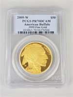 2009 W One Ounce Fine Gold American Buffalo Coin.