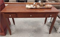 HALL TABLE WITH THREE DRAWERS - NO CONTENTS
