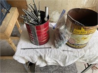 2 tins of miscellaneous nails and hardware