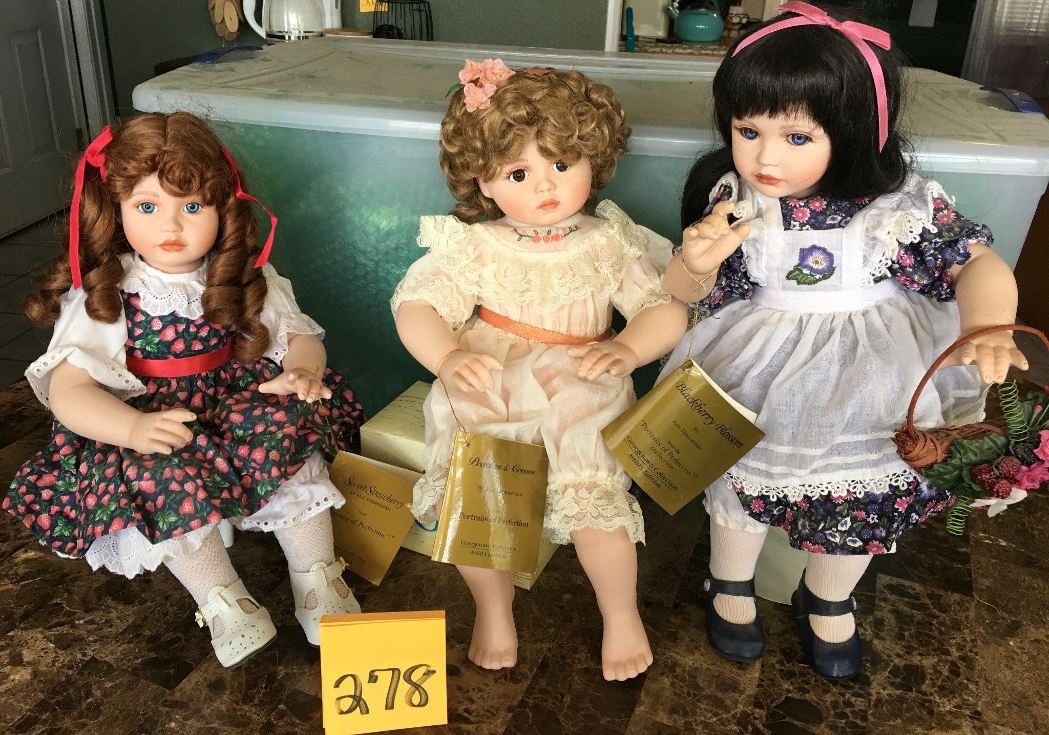 (3) Porcelain Doll Lot