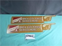 2 Very Cool Looking Brew City Fries Hanging Signs