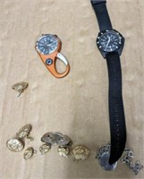MILITARY BUTTONS, WATCHES, MISC