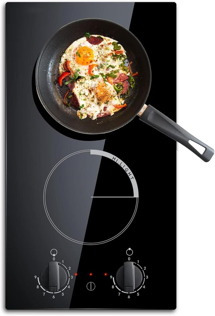 12-Inch Induction Cooktop  2 Burners  350W