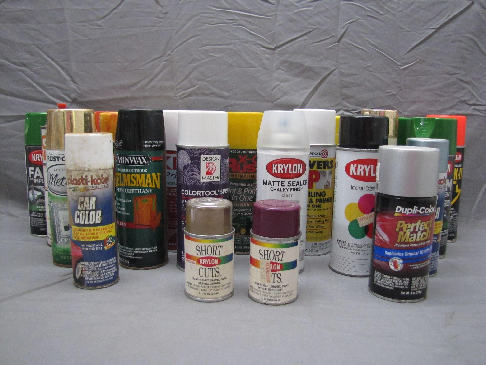 Large Lot of Assorted Cans of Spray Paint