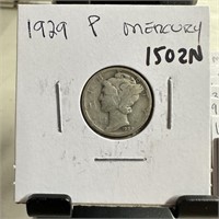 1929 MERCURY SILVER DIME