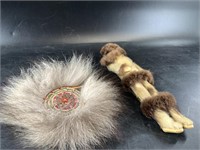 Lot of 2:  Seal skin native doll unsigned 10" and