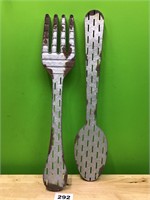 Galvanized Metal Spoon and Fork Decorations