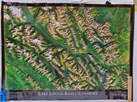 Lake Louise Banff  Satellite View Poster  35 x 26"