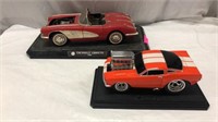 2 Model Cars on Display Stands Q12D