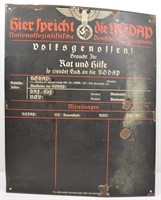 WWII NSDAP Enamel Information Sign