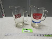Schmidt and Schlitz Beer pitchers