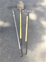 Leaf Rake, Shovel, Pitch Fork