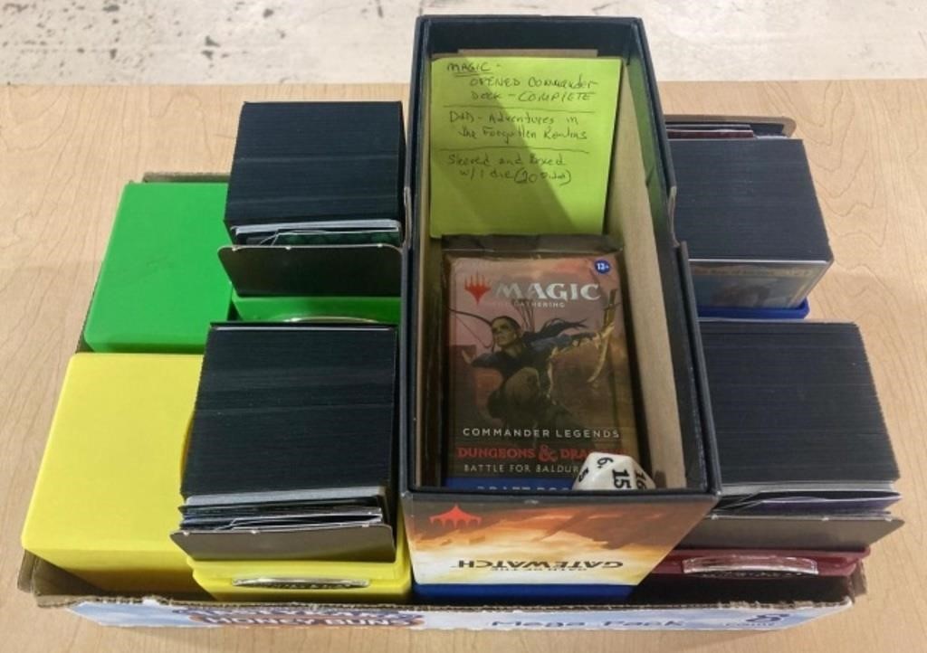 LOT OF MAGIC THE GATHERING AND D&D CARDS & SLEEVES