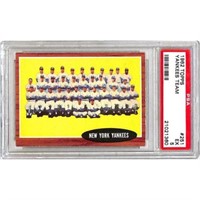1962 Topps Ny Yankees Team Card Mantle/maris Psa 5