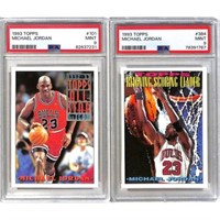 (2) Psa Graded 1993 Topps Michael Jordan Cards