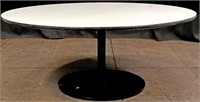 Vintage Iron Base & Wood Top Pedestal Coffee Table