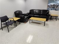Sofa & chair, coffee table & 2 end tables +