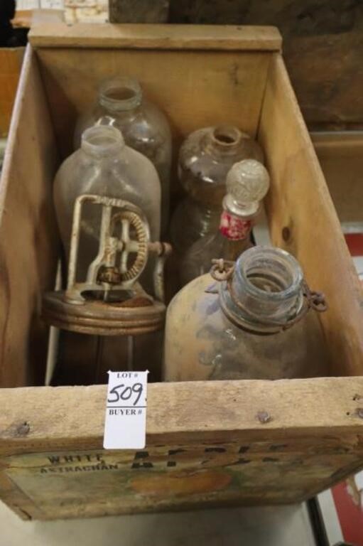 VINTAGE CRATE WITH BOTTLES