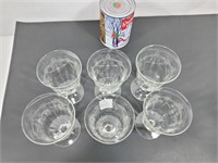 6 verres victoriens en cristal mousseline
