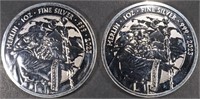 (2) 1 OZ .999 SILVER 2023 MERLIN ROUNDS