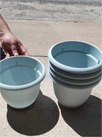 5 Light Blue 8" Planters  "Ariana"