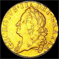 1751 Great Britain Gold Half Guinea ABOUT UNC