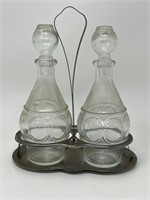 Vintage Oil & Vinegar Bottle Table Set
