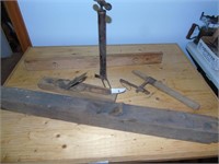 Wooden Level, 2 Wooden Planes, tire pump,