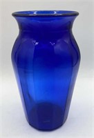 VTG Cobalt Blue Glass Panel Vase