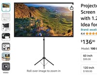 Projector Screen with Stand, 100 Inch Outdoor