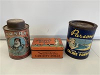 Group of 3 Household tins inc. Pasha Coffee &