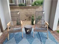 3PC OUTDOOR CHAIRS & SIDE TABLE